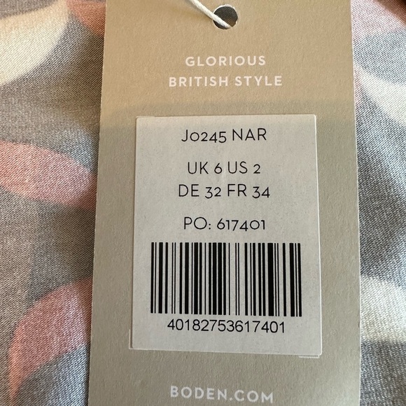 Boden Elodie Wrap Top Navy With Ribbons Pattern Size 2 NWT - Picture 12 of 12